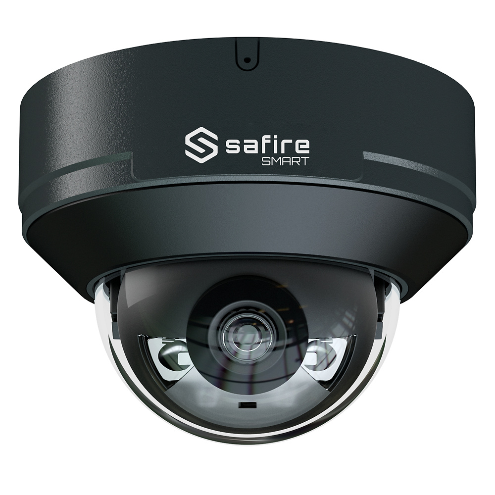 SF-IPD040A-4I1-DL-GREY   |  SAFIRE SMART -  Cámara IP Mini domo |  4 Mpx  | Lente Fija 2,8 mm  |  Leds IR DualLight 30 metros  |  Micrófono integrado  |  AI Avanzada:Perimetral, Facial, Conteo,Metadatos