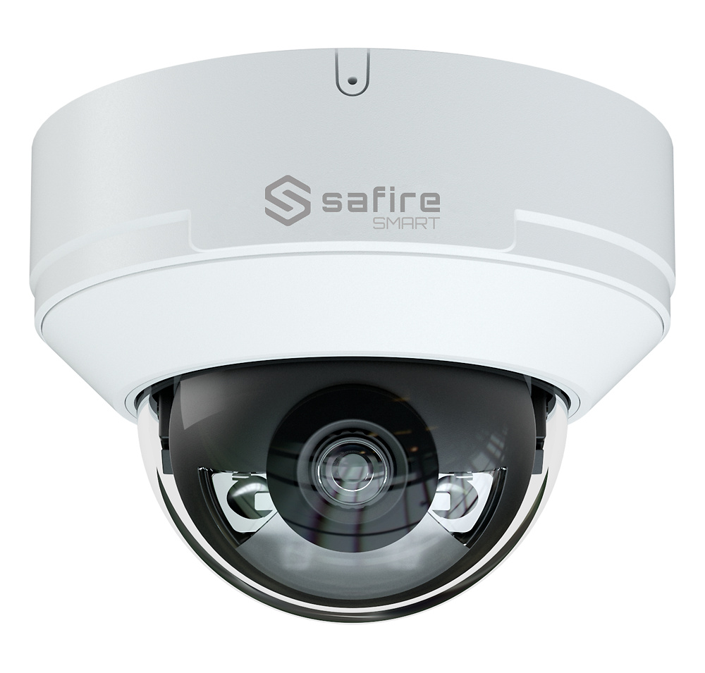 SF-IPD040A-6I1-DL  |  SAFIRE  SMART  -   Cámara IP  |  6 Mpx  |  Lente fija 2,8 mm  |  Luz Dual: IR y Led blanco alcance 30 metros   |  Micrófono integrado  |  AI Avanzada:Perimetral, Facial, Conteo,Metadatos
