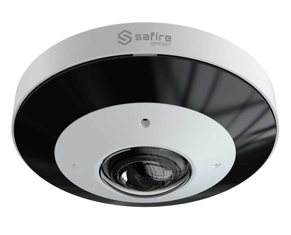 SF-IPD360A-12I1   |  SAFIRE  -  Cámara Domo IP Fisheye Gama I1  |  12 Mpx  |  Lente 1,65 mm  |  Leds IR 20 metros  |  Inteligencia Artificial Avanzada