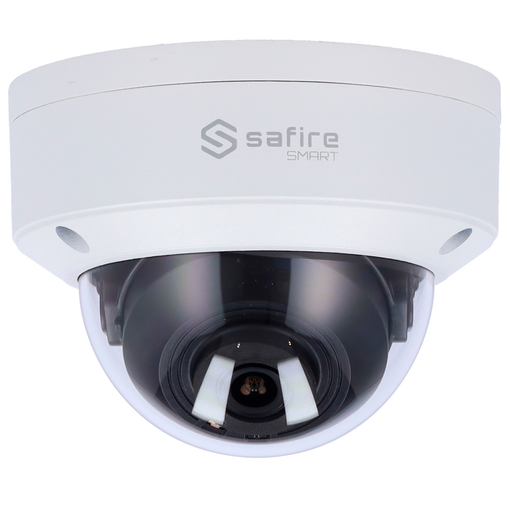 sf-ipd540za-4e1-lateral Vista lateral de la cámara Safire SF-IPD540ZA-4E1, mostrando el diseño robusto, la lente varifocal y la estructura antivandálica. Calidad y seguridad para entornos exigentes