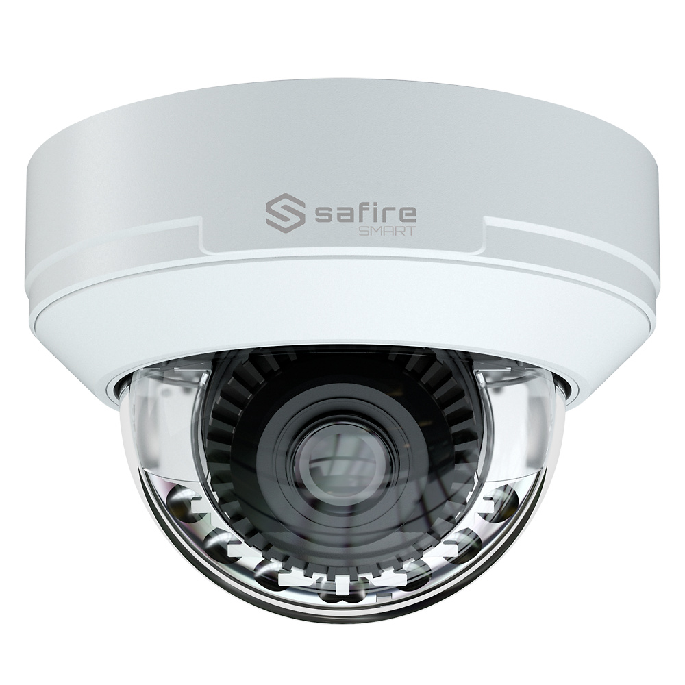 SF-IPD540ZA-4I1-DL   |  SAFIRE SMART -  Cámara IP Mini domo |  4 Mpx  | Lente motorizada 2.7~13.5 mm  |  Leds IR DualLight 50 metros  |  Micrófono integrado  |  AI Avanzada:Perimetral, Facial, Conteo,Metadatos