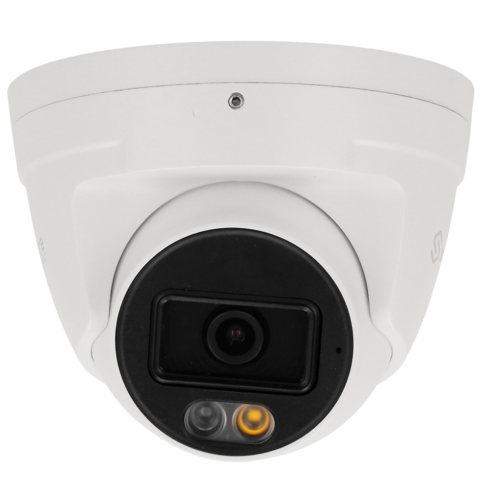 sf-ipt020a-frontal Imagen frontal de la cámara Safire Smart SF-IPT020A-6B1-DL, con lente fija de 2.8 mm, diseño compacto y acabado metálico resistente. Ideal para exteriores gracias a su protección IP67