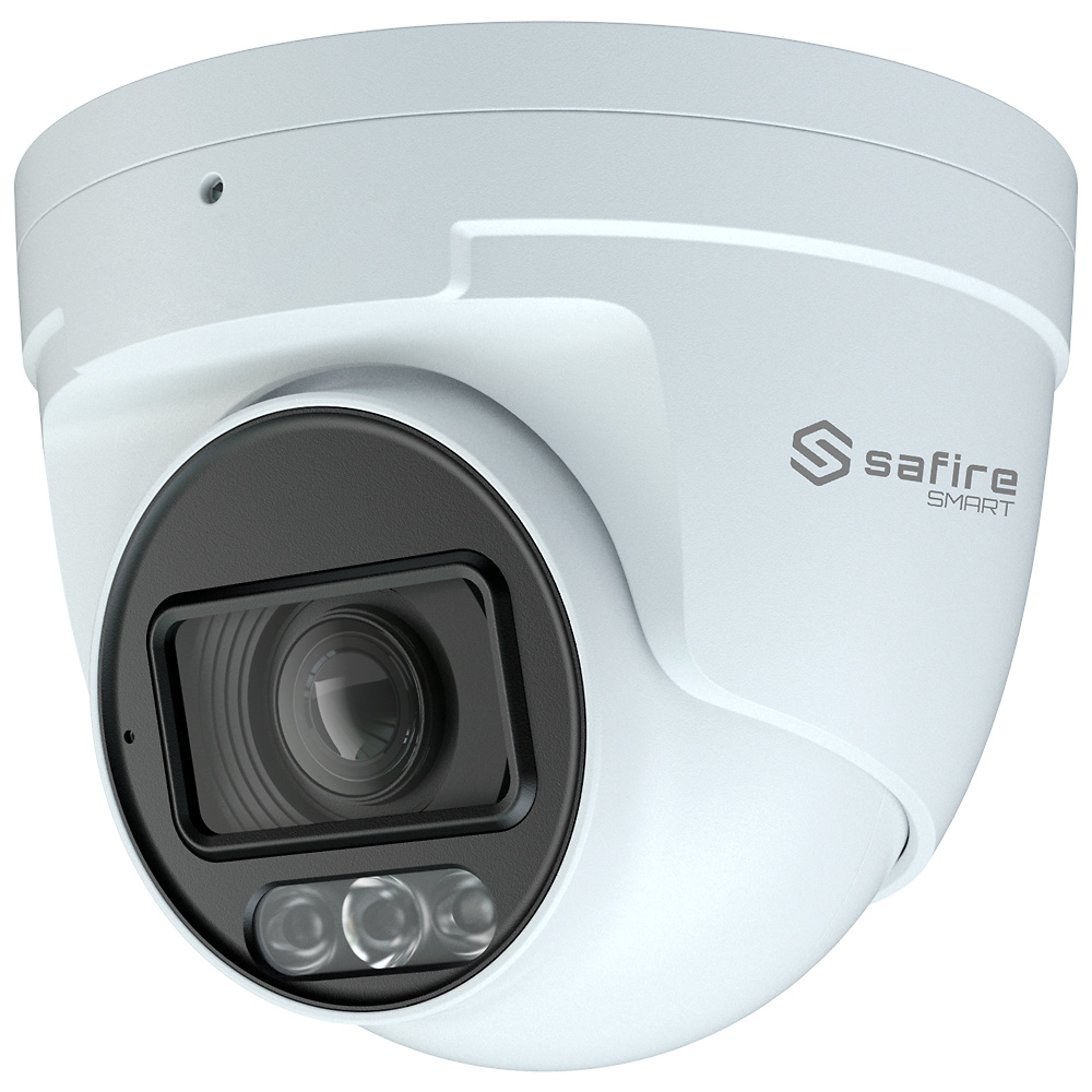 SF-IPT511ZA-4E1-NIGHT-SAFIRE-SMART-TURRET-AI Cámara IP Safire Smart SF-IPT511ZA-4E1-NIGHT con lente motorizada y tecnología NightColor X para visión a color 24/7. Con detección facial, clasificación de humanos y vehículos, y almacenamiento interno de hasta 512 GB, garantiza seguridad total incluso en condiciones sin luz
