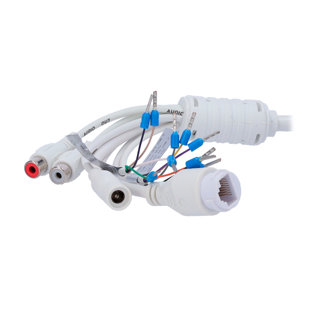 imagen-tecnica-sn-tpc2553drt-f03 Detalle técnico de las conexiones traseras RJ45 y alimentación PoE. La cámara es compatible con plataformas ONVIF y soporta grabación local en tarjeta microSD de hasta 256GB