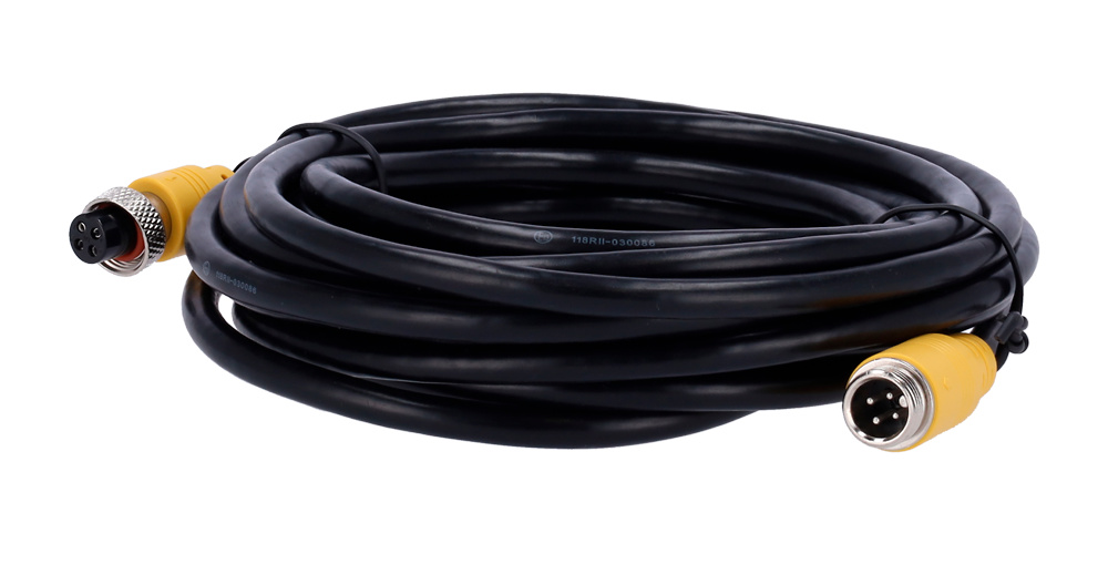 ST-4PIN-AHD-110  |  STREAMAX  -  Cable para cámaras AHD  | 11 metros  |  Conector M12 aviación  Macho-Hembra  |  Conector de aviación 4 pines