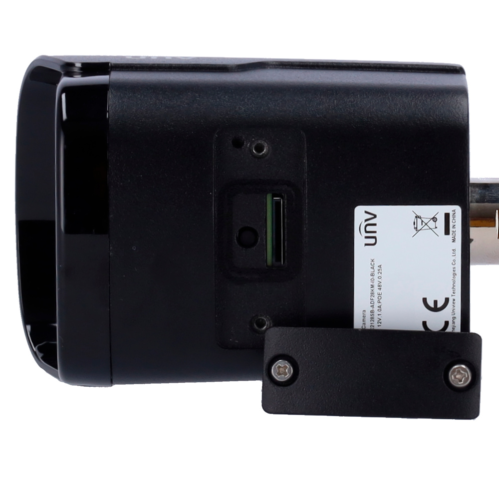 UV-IPC2128SB-ADF28KM-I0-BLACK | UNIVIEW - Cámara IP Bullet | 8 Mpx | Lente 2.8 mm | Leds IR 30 metros | Micrófono integrado | Light Hunter | Conteo de personas 