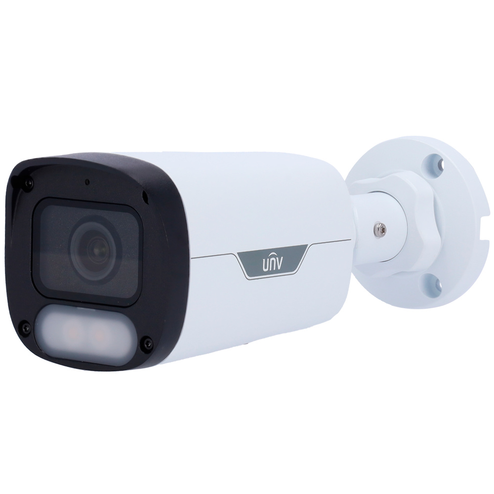 UV-IPC2318LE-ADF40KM-WP | UNIVIEW - Cámara IP Bullet | 8 Mpx | Lente fija 4 mm | Luz blanca Alcance 30 metros | Micrófono integrado | Micrófono integrado 