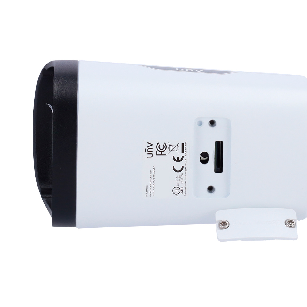 UV-IPC2318LE-ADF40KM-WP | UNIVIEW - Cámara IP Bullet | 8 Mpx | Lente fija 4 mm | Luz blanca Alcance 30 metros | Micrófono integrado | Micrófono integrado 