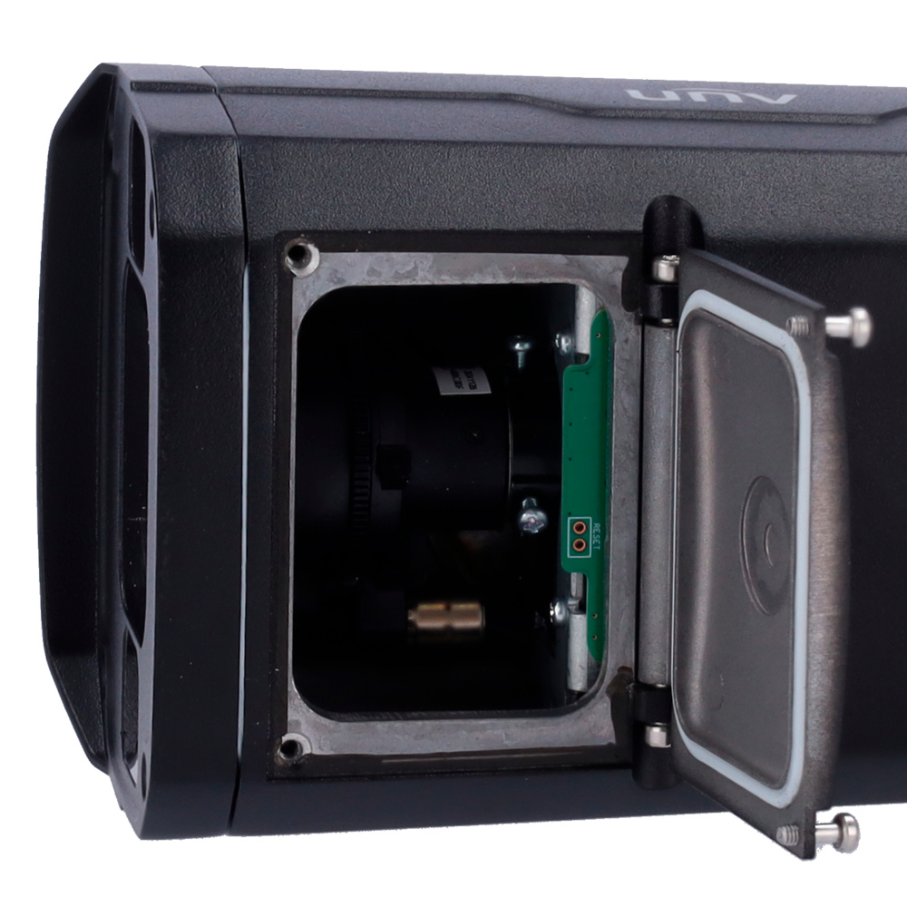 UV-IPC2328SB-DZK-I0-BLACK | UNIVIEW - Cámara IP Bullet | 8 Mpx | Lente motorizada 2.8~ 12 mm | Leds IR 50 metros | Audio | Alarmas | Light Hunter | Conteo de personas 