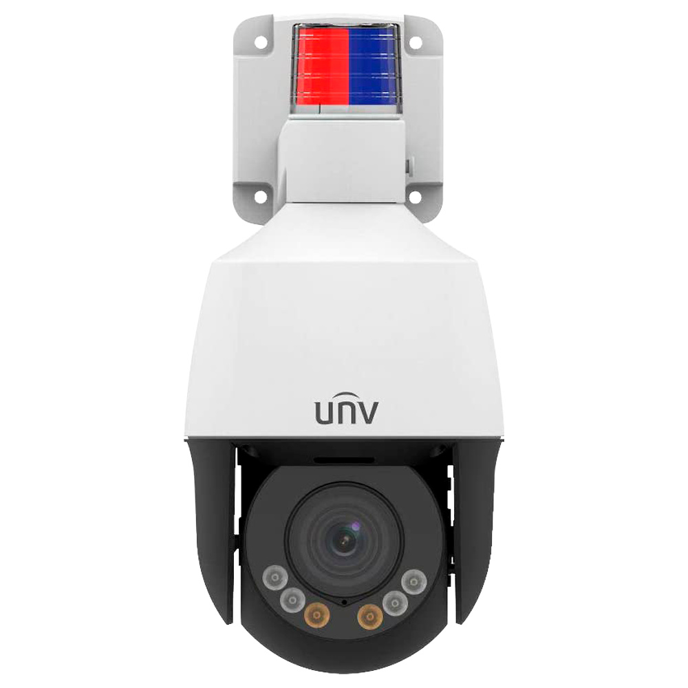 UNIVIEW PTZ Uniview Mini PTZ con zoom óptico 4X y sirena luminosa. Seguridad avanzada con detección de movimiento y compatibilidad PoE