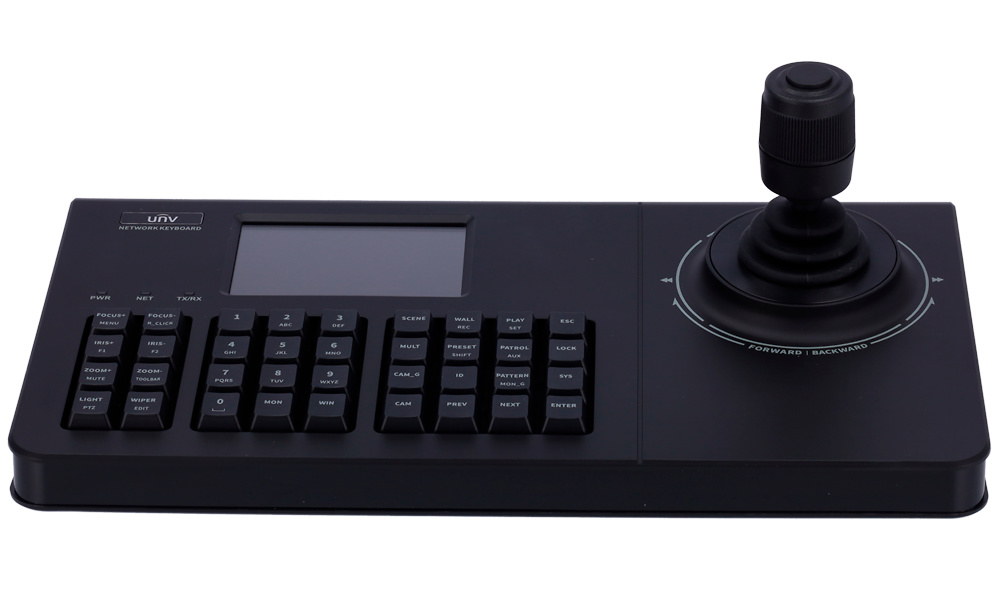 Control Unview Cámaras Uniview UV-KB-1100-E es un teclado de red robusto para control de NVR con diseño ergonómico, soporte para múltiples usuarios y dispositivos, y tecnología plug & play. Perfecto para centros de seguridad que requieren un control preciso, intuitivo y eficiente