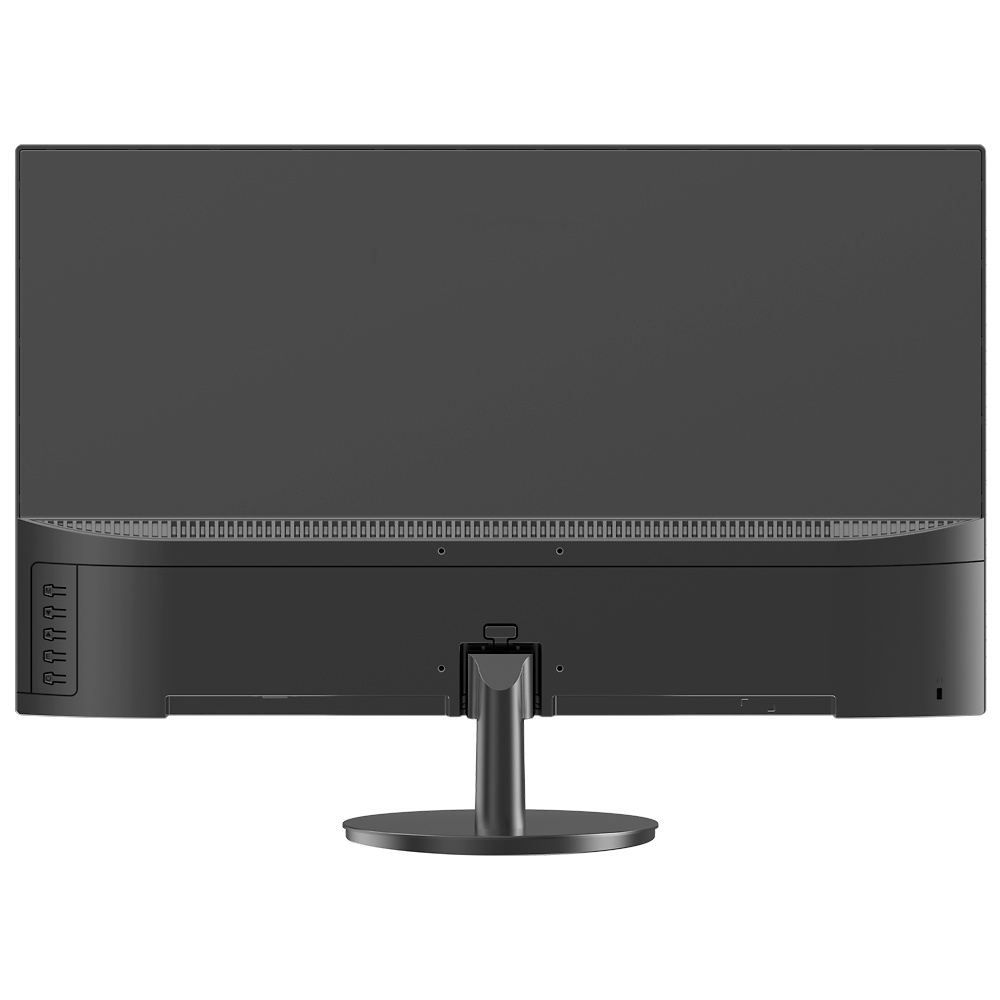 UV-MW-LC27-B-monitor-trasera Vista trasera del monitor UV-MW-LC27-B, diseñado para CCTV 24/7. Incluye soporte VESA y entradas optimizadas para grabadores de seguridad