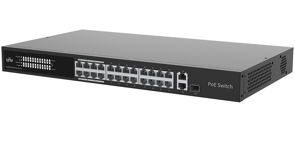 UV-NSW3000-24T1GT1GC-LPOE-IN | UNIVIEW - Switch PoE Cloud Gestionable | 24 PoE802.3af/at + 1 uplink RJ45 +1 uplink Combo | 250W 