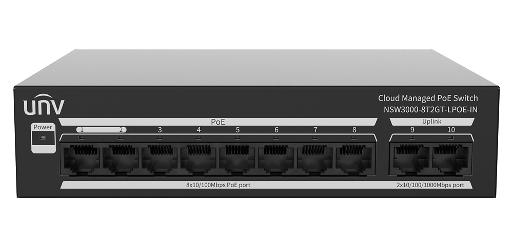 UV-NSW3000-8T2GT-LPOE-IN-UNIVIEW-switch-frontal 