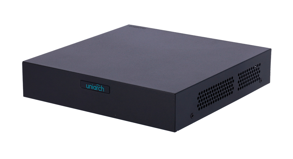 UV-NVR-108S3-P8-ECO | UNIARCH El grabador NVR Uniarch UV-NVR-108S3-P8-ECO ofrece soporte para 8 cámaras IP con resolución de hasta 6 Mpx. Incorpora 8 puertos PoE para conexión y alimentación de cámaras, ancho de banda de 64 Mbps y almacenamiento para disco duro SATA de hasta 6 TB. Con salidas HDMI 4K y VGA, permite visualización simultánea de alta calidad. Compatible con compresión Ultra 265 y tecnología ONVIF, es ideal para sistemas de videovigilancia profesional, garantizando eficiencia y escalabilidad en proyectos de seguridad