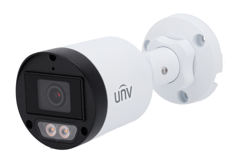 uv-uac-b125-af28m-w-frontal Vista frontal de la cámara UV-UAC-B125-AF28M-W de Uniview con lente de 2.8 mm y carcasa metálica