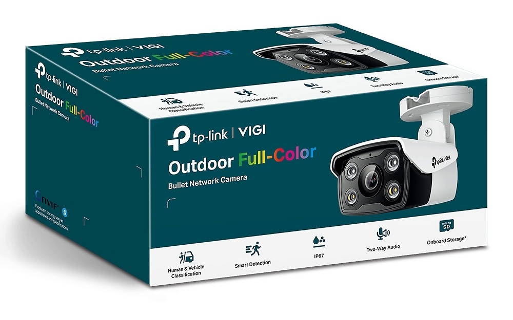 VIGI C340(2.8mm) | VIGI TP-LINK | Cámara IP Bullet Full Color | 4 Mpx | Lente Fija 2,8 mm | Smart IR + luz blanca 30 metros | Incorpora micrófono y altavoz 