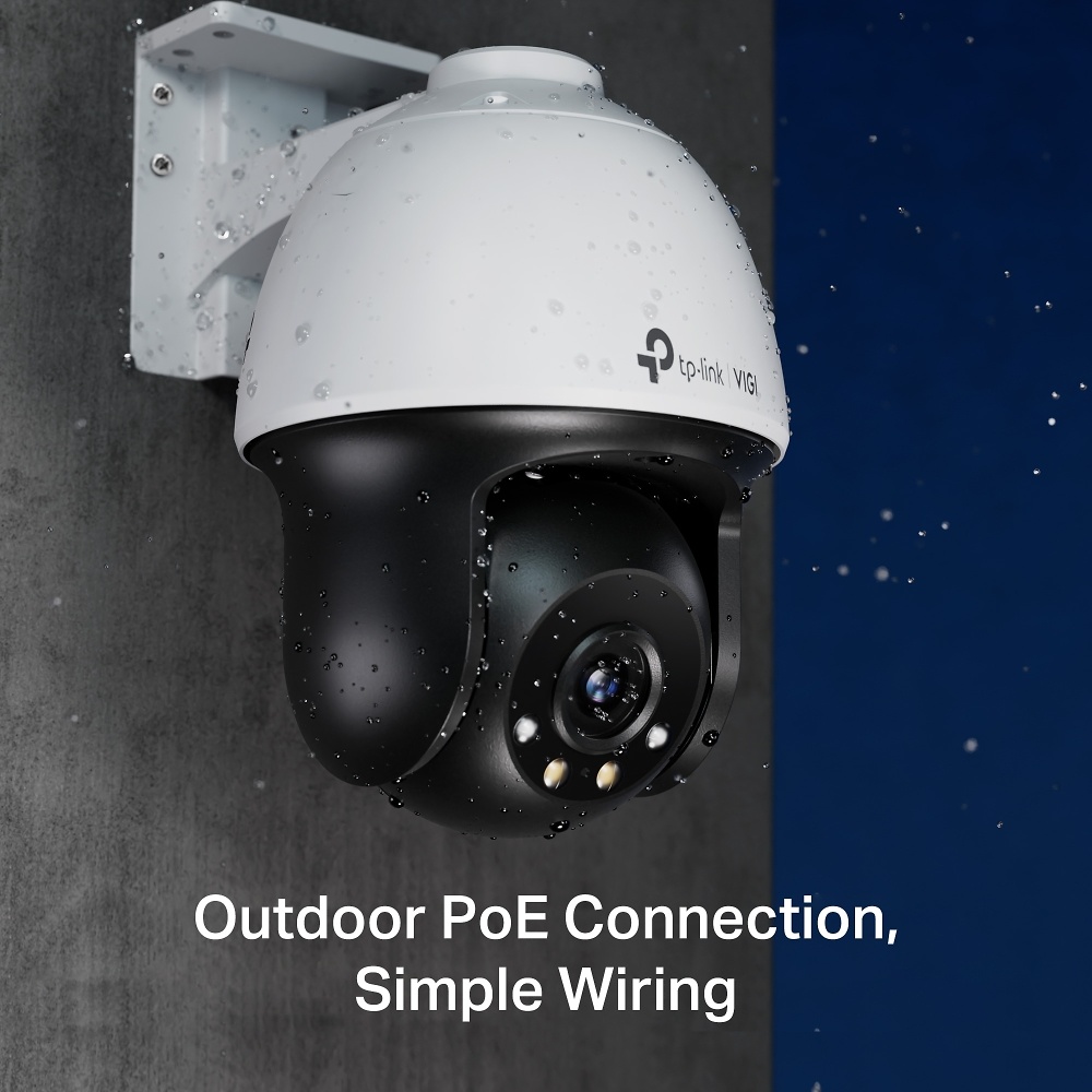 VIGI C540(4mm) | VIGI TP-LINK | Cámara IP PT Full Color | 4 Mpx | Lente fija 4 mm | Smart IR + luz blanca 30 metros | Incorpora micrófono y altavoz 