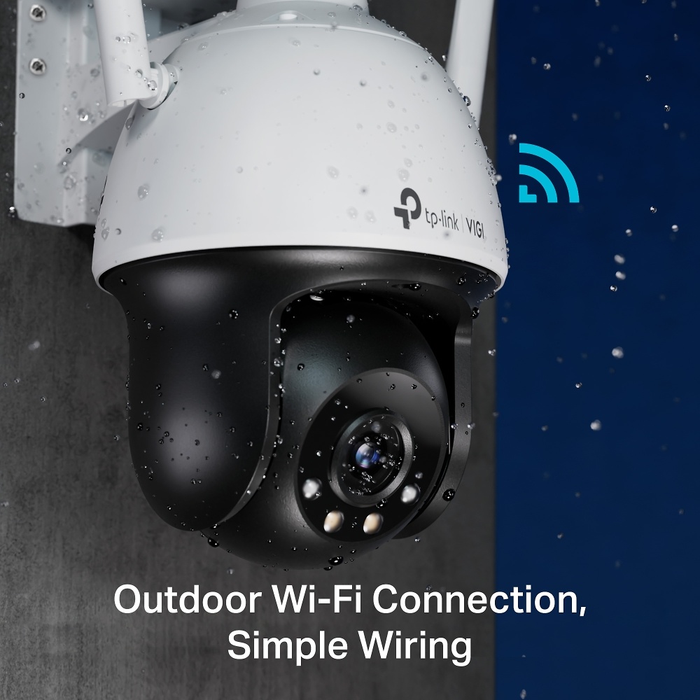 VIGI C540-W(4mm) | VIGI TP-LINK | Cámara IP PT Wifi Full Color | 4 Mpx | Lente fija 4 mm | Smart IR + luz blanca 30 metros | Incorpora micrófono y altavoz 