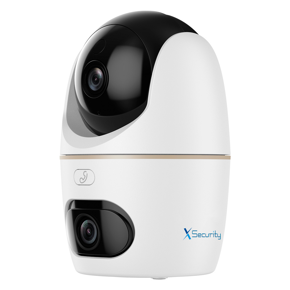 XS-IPH5D-5EW-DUAL  |  X-SECURITY  -   Cámara IP dual Wi-Fi  |  Doble Lente (Panorámica 5Mpx + PT 5Mpx)  |  Lente PT 3.6 mm | Lente panorámica 3.6 mm