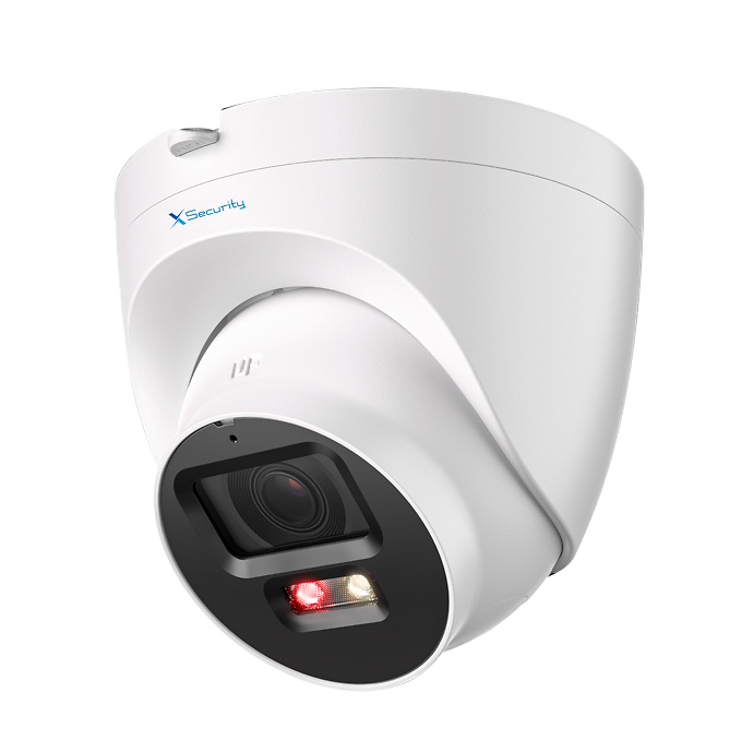 XS-IPT981A-4P-SL-WIZ  |  X-SECURITY  -  Cámara IP Turret WizSense |  4 Mpx  |  Óptica fija  2,8 mm | DualLight (30m IR+30m Luz blanca)  |  Micrófono y Altavoz Integrados