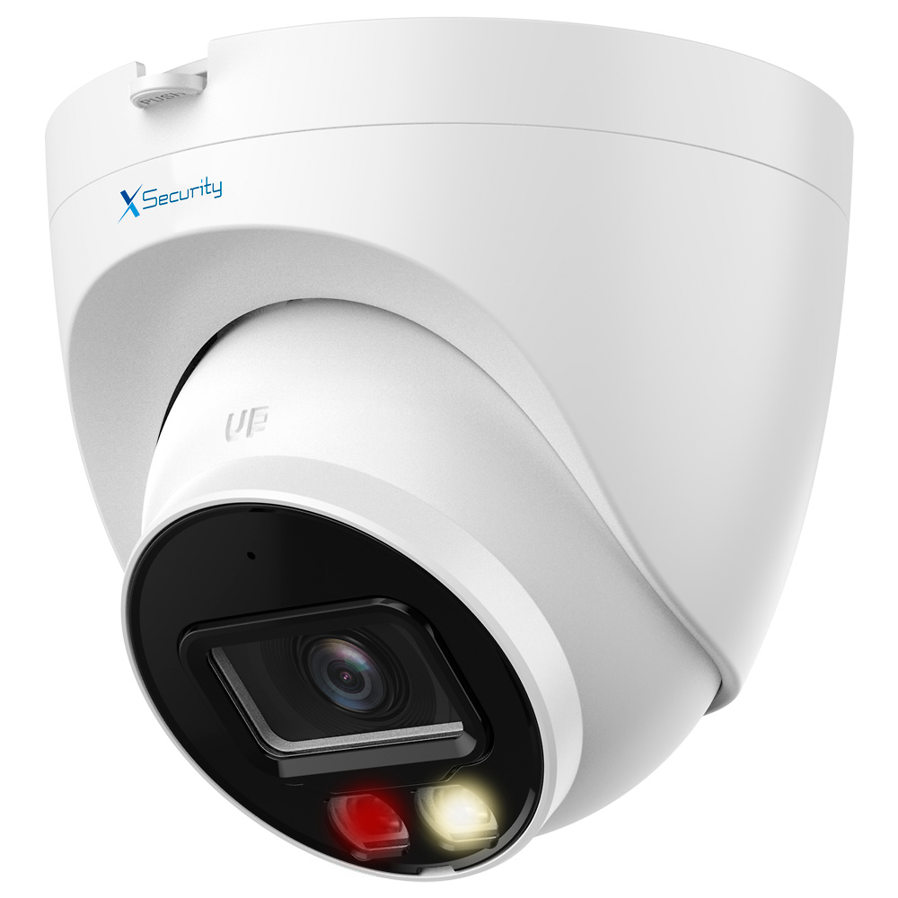 XS-IPT981A-6P-DL-WIZ  |  X-SECURITY  -   Cámara domo IP Turret  WizSense |  6 Mpx  |  Lente 2.8 mm  |  Dual Light(IR 60m y Luz Blanca 60m  |  Micrófono integrado