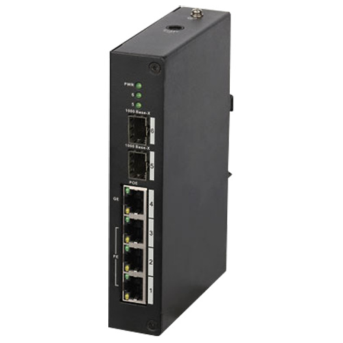 XS-SW0604-96-DIN-HIPOE XS-SW0604-96-DIN-HIPOE / Switch de 4 puertos PoE + 2 puertos SFP de fibra / Carril DIN
