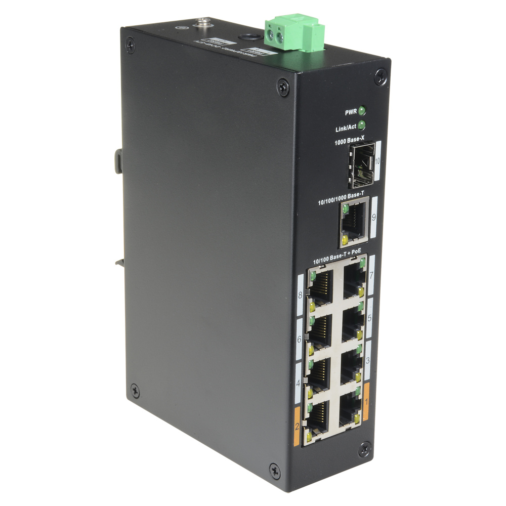 XS-SW1008POE-96-DIN | X-SECURITY - Swicht PoE de 8 puertos Base-T + 1 puerto Base-T + 1puerto Base-X 