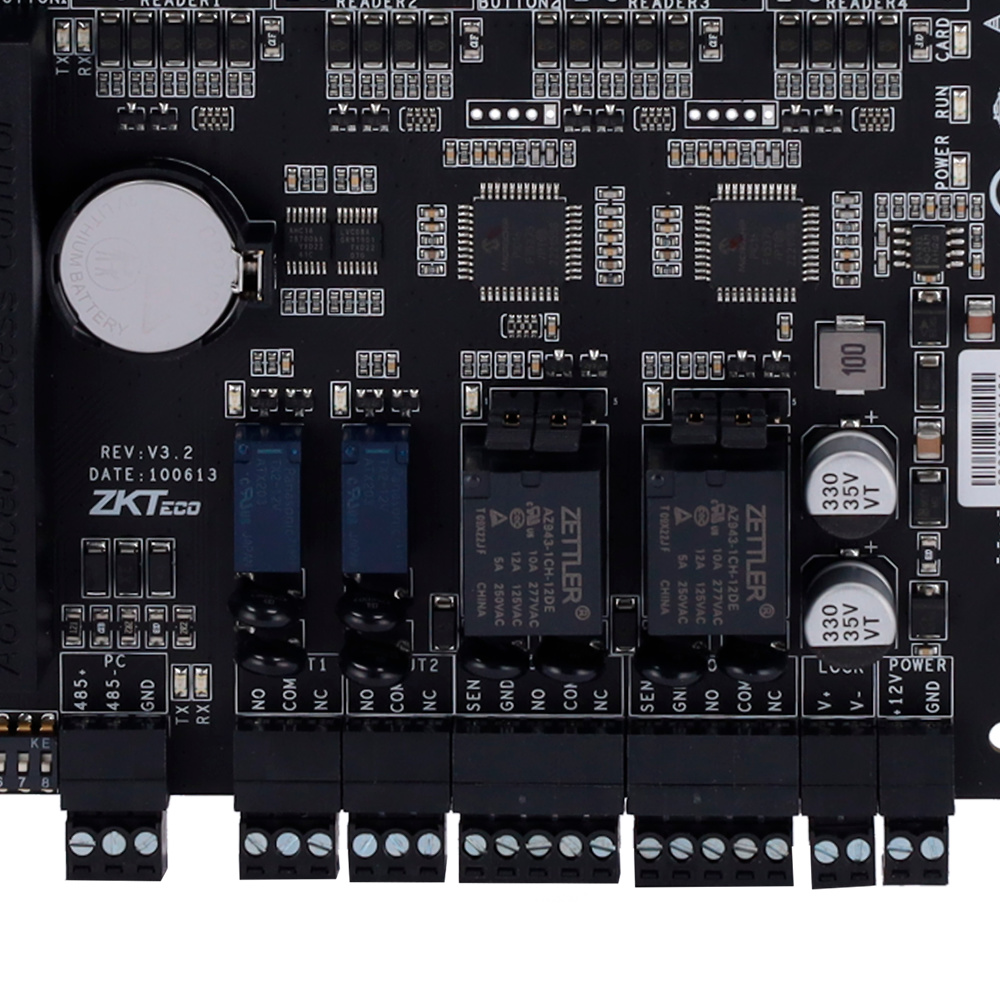 ZK-C3-200PRO | ZKTeco - Controladora de Accesos RFID | Entrada de 2 pulsadores | 2 sensores de puerta | 2 entradas auxiliares 