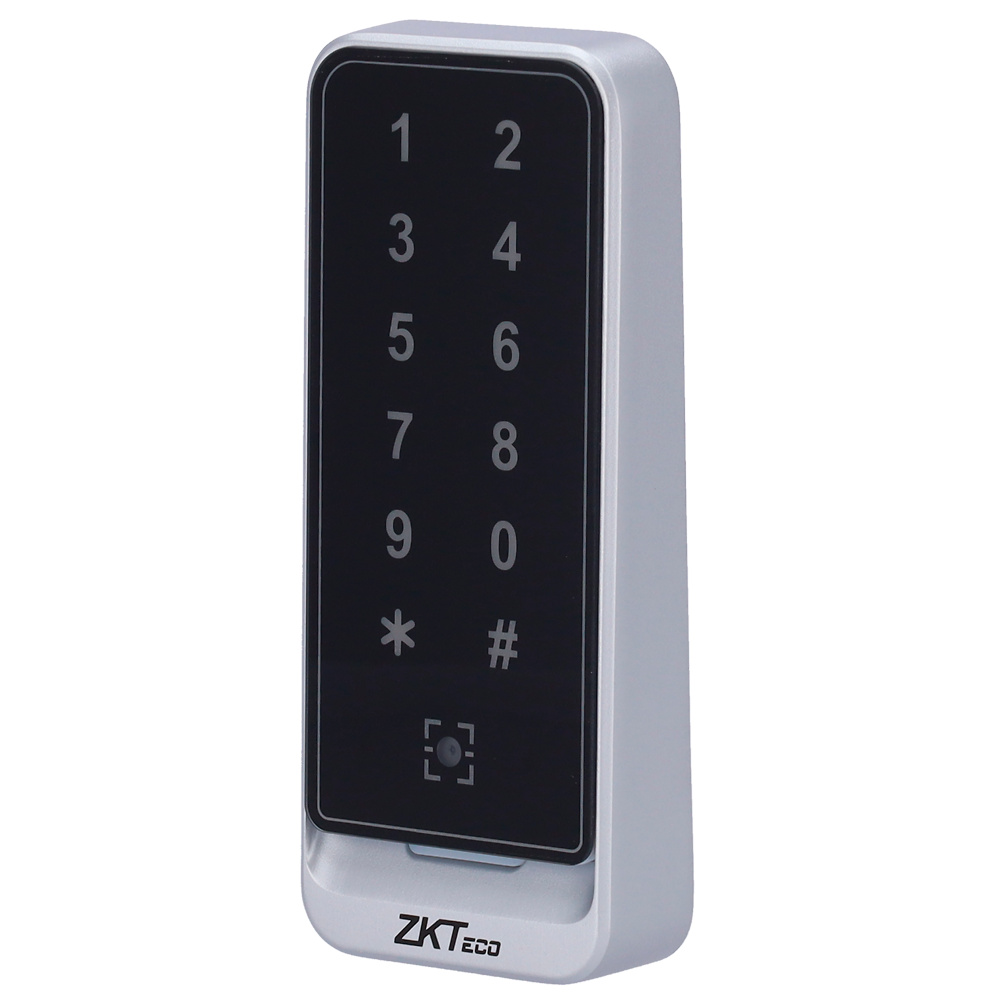 ZK-QR600-VK-MF-ZkTeco-Terminal-Accesos-detalle Detalle del lector QR ZKTeco con indicadores LED y teclado numérico táctil, compatible con controladoras ZKTeco INBIO, C3 y ATLAS. Eficiencia, seguridad y durabilidad