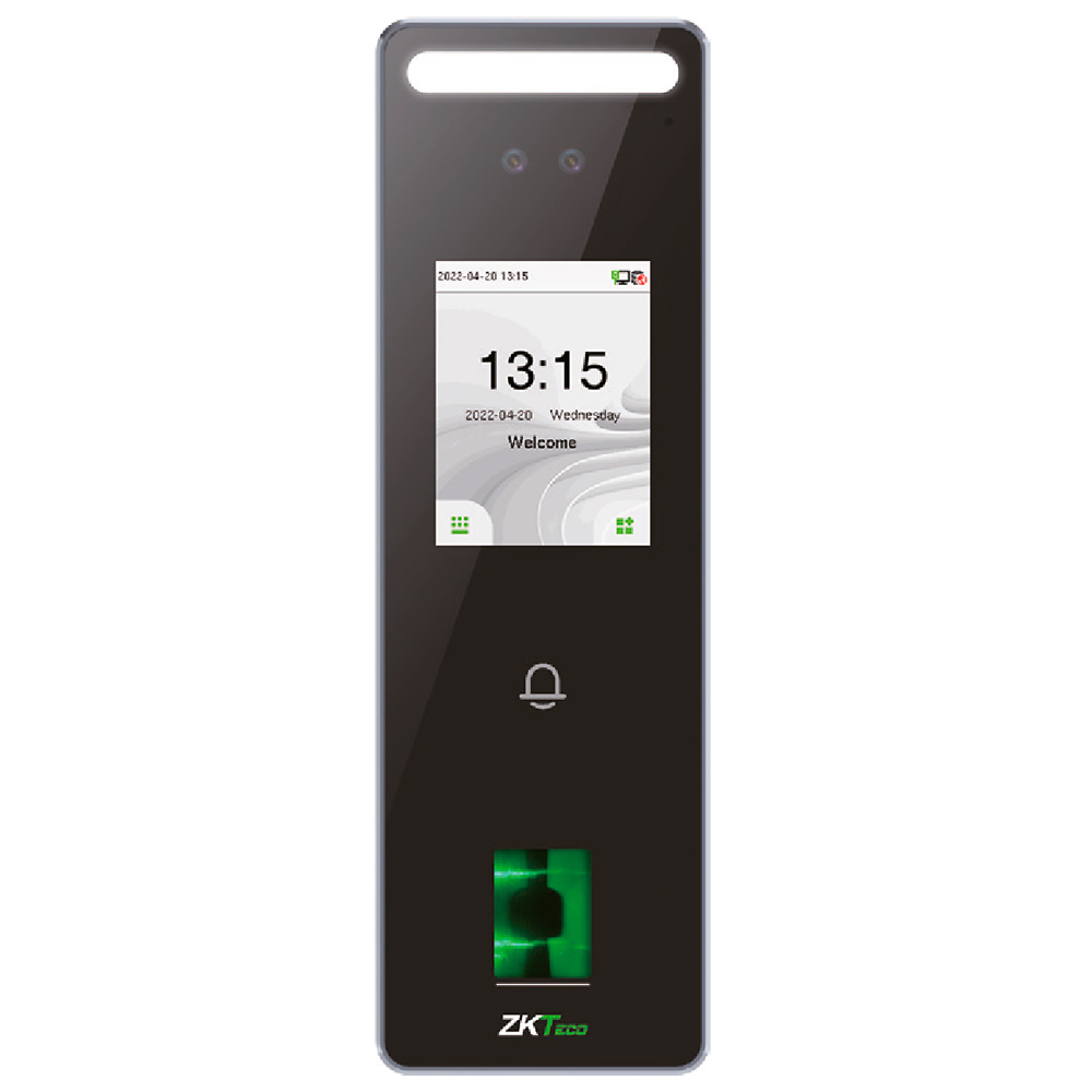 ZK-SPEEDFACE-V3L-FP-2-W  |  ZkTeco  -  Lector biométrico autónomo de control de Acceso y Presencia |  Identificación por reconocimiento facial, tarjeta MF, huella, contraseña y/o combinaciones