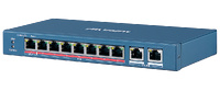 DS-3E0310HP-E  |  HIKVISION  -    Switch PoE No Gestionable  |  8 puertos 10/100 Mbps PoE + 2 Gigabit RJ45 |  110W