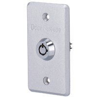 EXITBUTTON307-SLIM  |  Pulsador con llave para liberación de Puertas  |  NO/NC/COM | Empotrado o superficie
