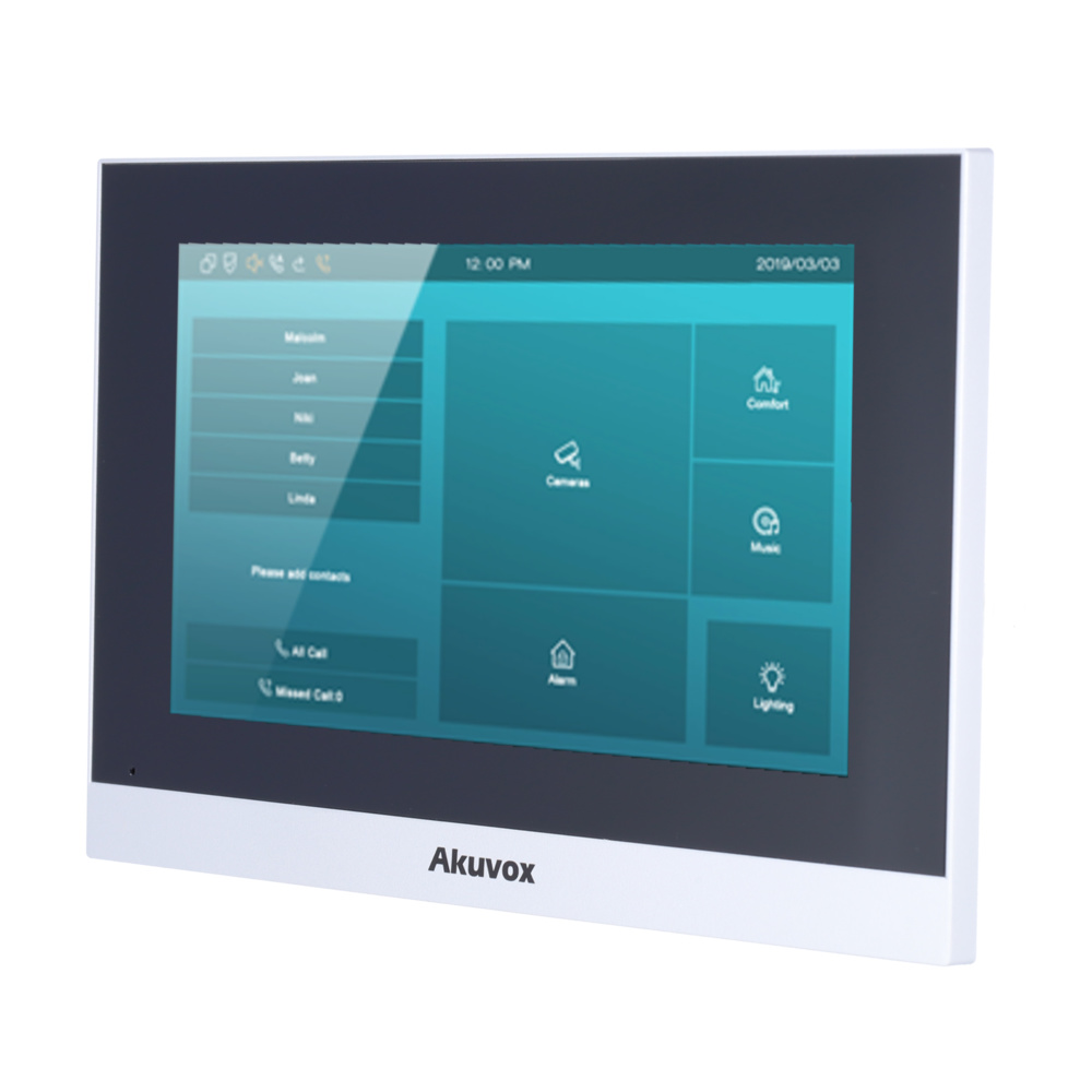 AK-C313S  |  AKUVOX   -  Monitor  7" para Videoportero  |  Comunicación Ethernet 10/100 BaseT / RS485 / RTSP |  Micrófono y Altavoz integrados