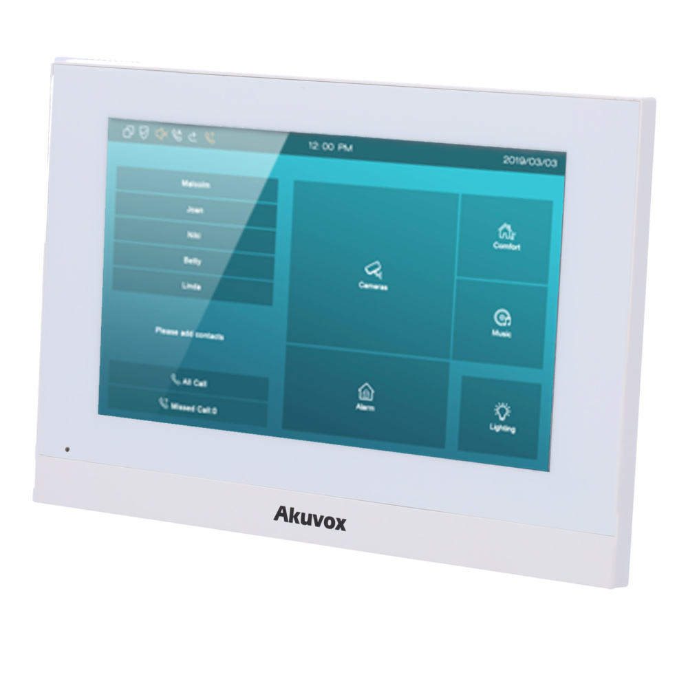 AK-C313W-W  |  AKUVOX   -  Monitor  7" para Videoportero  |  Comunicación TCP/IP y WiFi |  Micrófono y Altavoz integrados  |  Audio bidireccional con tecnología Crystal Clear
