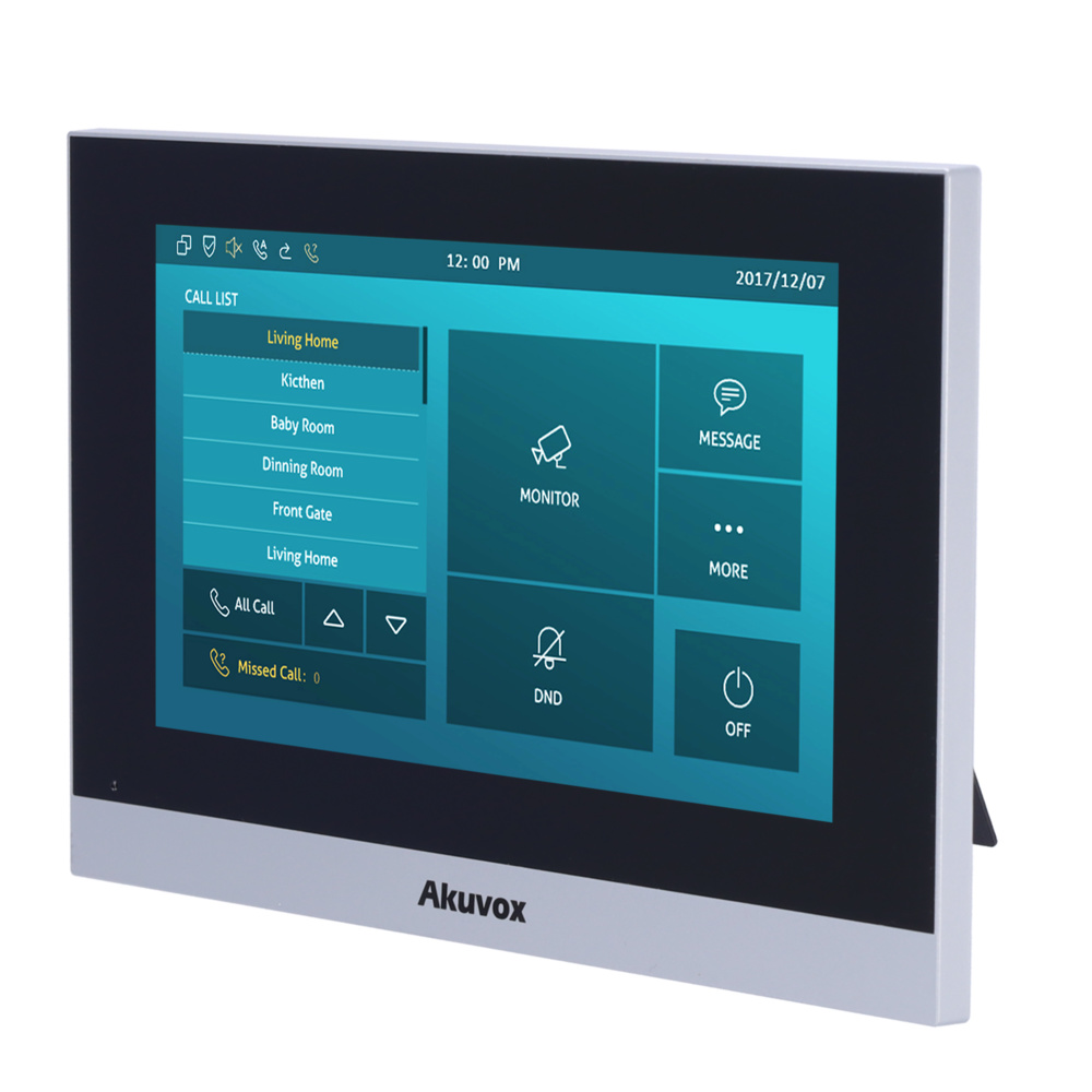 AK-C315W  |  AKUVOX   -  Monitor  7" para Videoportero  |  Conexión TCP/IP, PoE, WiFi, SIP Estándar |  Micrófono y Altavoz integrados
