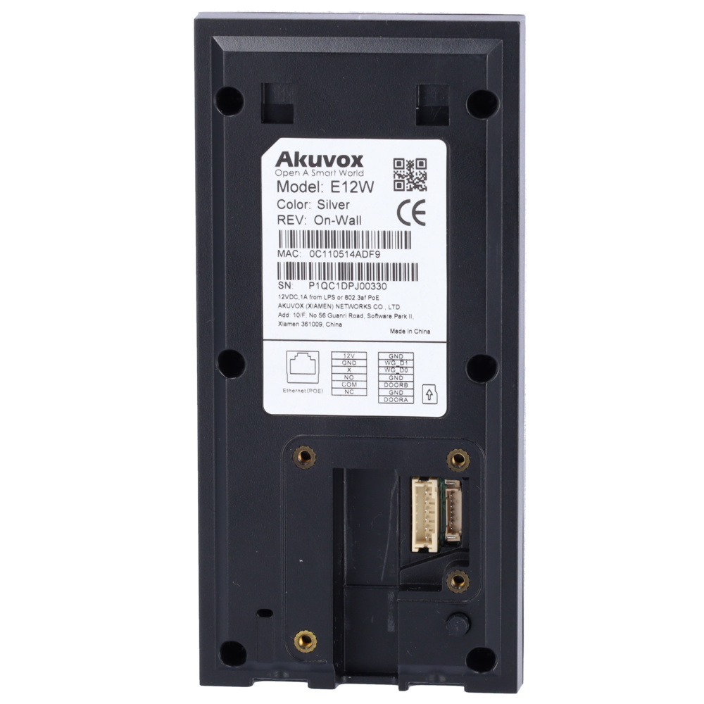 AK-E12W | AKUVOX - Estación de Videoportero IP | Cámara 2 Mpx | Conexión TCP/IP y WiFi - PoE IEEE802.3af | Apto para exterior 