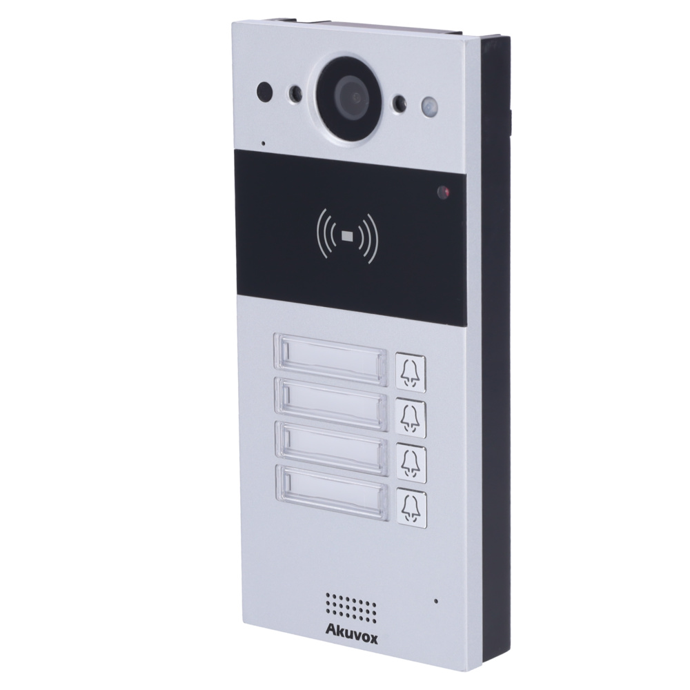 AK-R20B-4B  |  AKUVOX   -  Videoportero IP  Antivandálico | Cámara 2 Mpx  |  Conexión TCP/IP y WiFi - PoE IEEE802.3af   |  Apto para exterior  |  4 Apartamentos