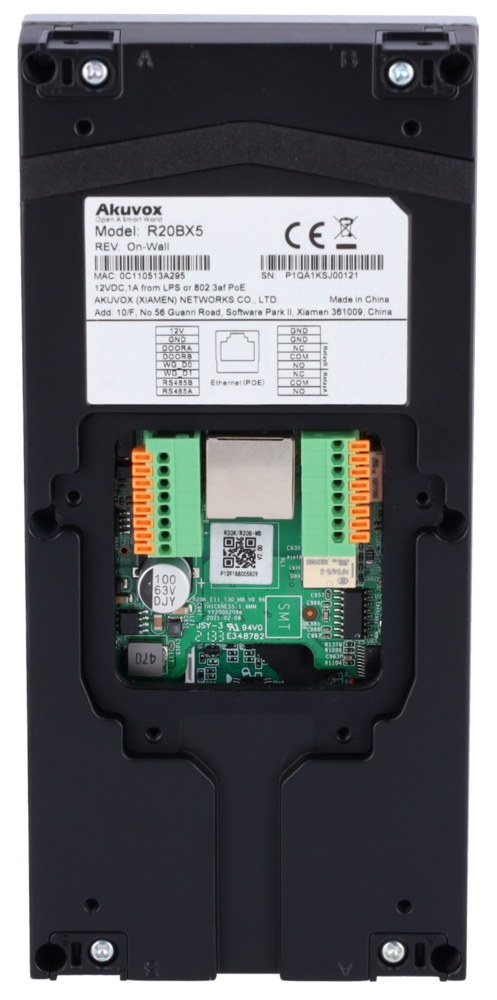 AK-R20B-5B | AKUVOX - Videoportero IP Antivandálico | Cámara 2 Mpx | Conexión TCP/IP - PoE IEEE802.3af | Lector de tarjetas MF, EM RFID y NFC integrado | Apto para exterior 