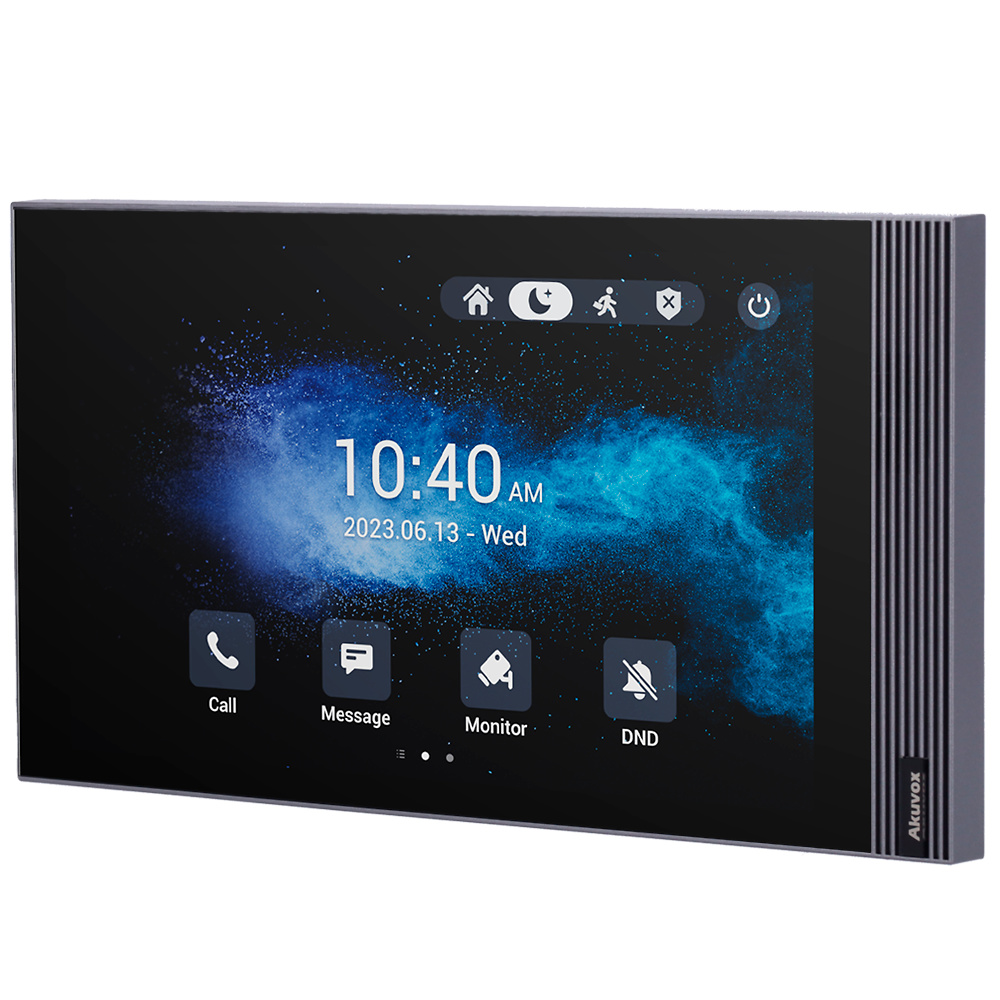 AK-S562W-S | AKUVOX En cuanto a sus especificaciones técnicas, el monitor opera con LINUX OS, cuenta con 128 MB de RAM y 128 MB de ROM, y dispone de 8 entradas de alarma configurables, 1 entrada de timbre, 1 entrada RS485 y 1 salida de relé. Su rango de temperatura de funcionamiento oscila entre -10°C y +45°C, y sus dimensiones son 216 mm de ancho, 119 mm de alto y 22 mm de fondo, con un peso aproximado de 600 gramos Disponible en tu tienda online de Videovigilancia y Seguridad electrónica www.ipcenter.es