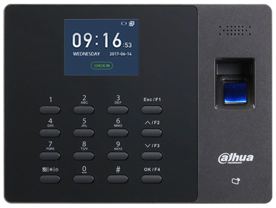 ASA1222G-D ASA1222G-D Terminal Dahua con lector biométrico y de tarjetas ID de control de accesos y presencia