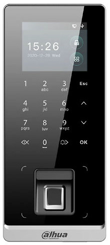 ASI2212H-W | DAHUA - Terminal de Control de Accesos | Lector de tarjetas ID y NFC | Conectividad WiFi, RJ45, RS232, RS485, Wiegand, USB 