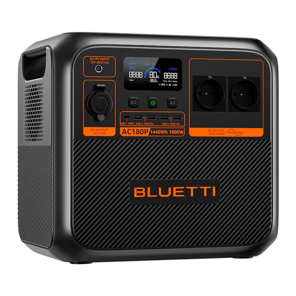 BL-AC180P  |  BLUETTI  -  Estación de Energía solar portátil  |  Potencia salida 1800W |  Batería LiFePO4 60V/36Ah
