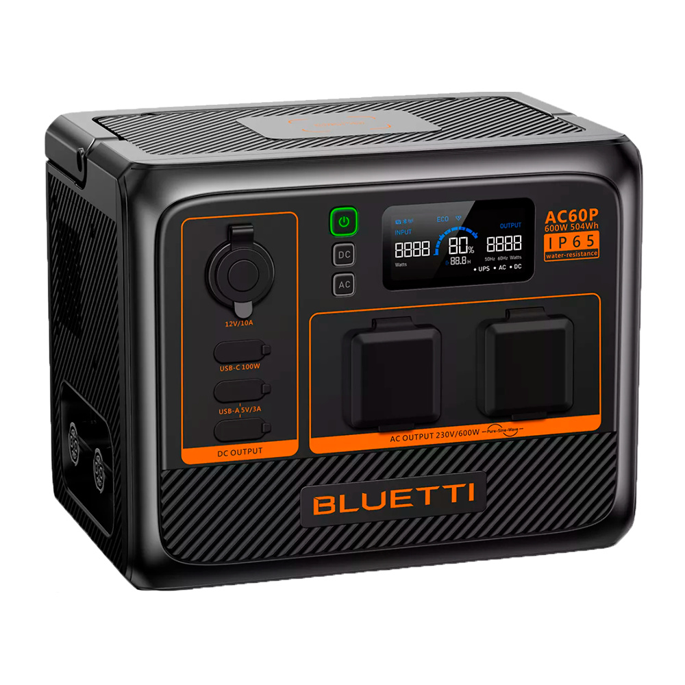 BL-AC60P  |  BLUETTI  -  Batería portátil  |  Potencia salida 600W | LiFePO4 | Pantalla LCD | IP65
