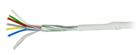 Cable de alarmas Cable de alarmas con 6 hilos conductores. Bobina de manguera de cable de 100 metros especialmente indicado para instalaciones de alarmas, para conectar volumétricos y tampers de puertas y ventanas a los paneles de alarma