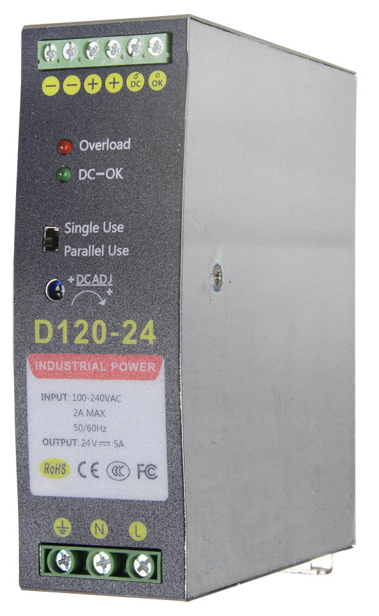 DC24V5A-DIN  |  Alimentador con Salida DC 24 V 5 A / 120 W   |  2  Salidas