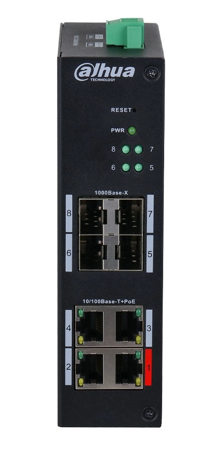 DH-HS4408-4ET-60 | DAHUA - Switch PoE Industrial L2 de 4 puertos | 4 puertos SFP UpLink Gigabit | 60W 