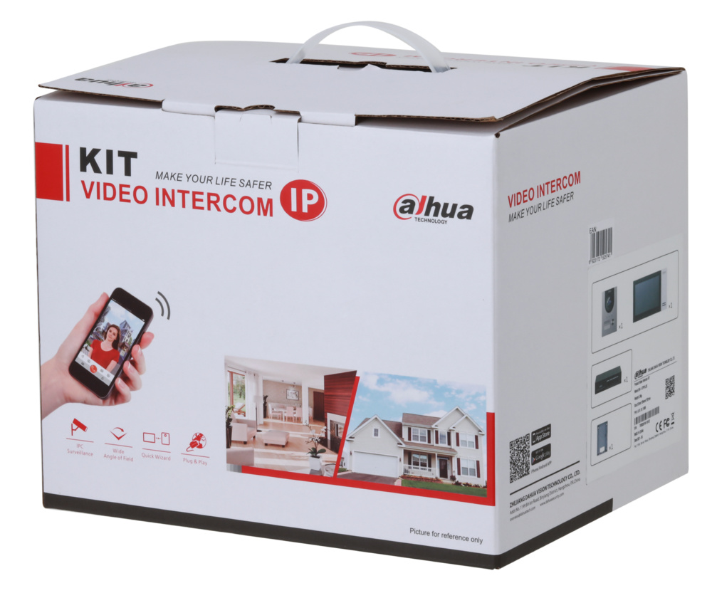 DHI-KTP01(S) | DAHUA - Kit de Videoportero IP (Monitor + Placa exterior + Switch PoE) | Montaje en Superficie 
