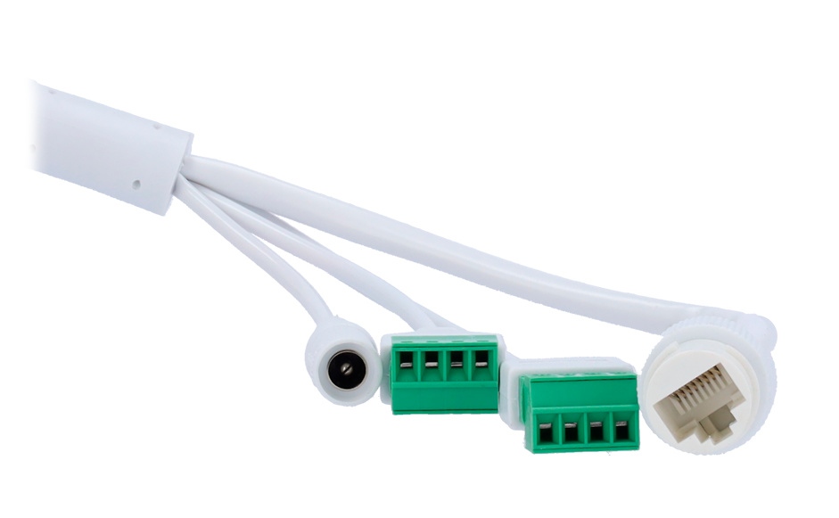 hikvision-ds-2cd2143g2lis2u-instalacion-conexion Conexión del domo Hikvision PRO con carcasa negra antivandálica, compatible con PoE. Su lente gran angular y la función AcuSense 3.0 optimizan la vigilancia perimetral con análisis inteligente