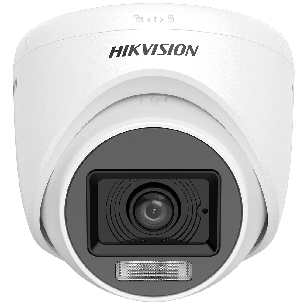 DS-2CE76D0T-LPFS(2.8mm) | HIKVISION - Cámara Domo 4en1 Gama Value | 2 Mpx | Lente fija 2,8mm | Dual light: Smart IR 20 m y luz blanca 20 m | Micrófono integrado 